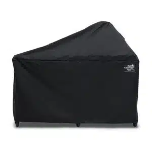 A professional e-commerce product shot of the durable Big Green Egg Cover C, designed to fit an XL or Large EGG, featuring heavy-duty, weather-resistant black fabric and the signature logo.