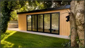 Garden room, hot tub and outdoor sauna installation in Winchmore Hill, Enfield, creating a luxury garden wellness and relaxation space.