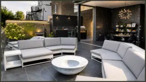 Outdoor kitchen installation in Kingswood, Surrey, creating a stylish garden space for cooking, dining and entertaining.